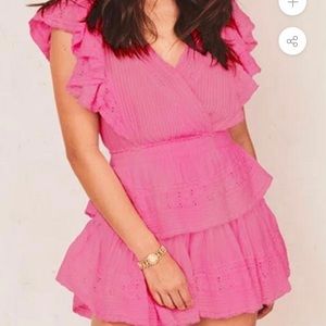 pink ruffle dress